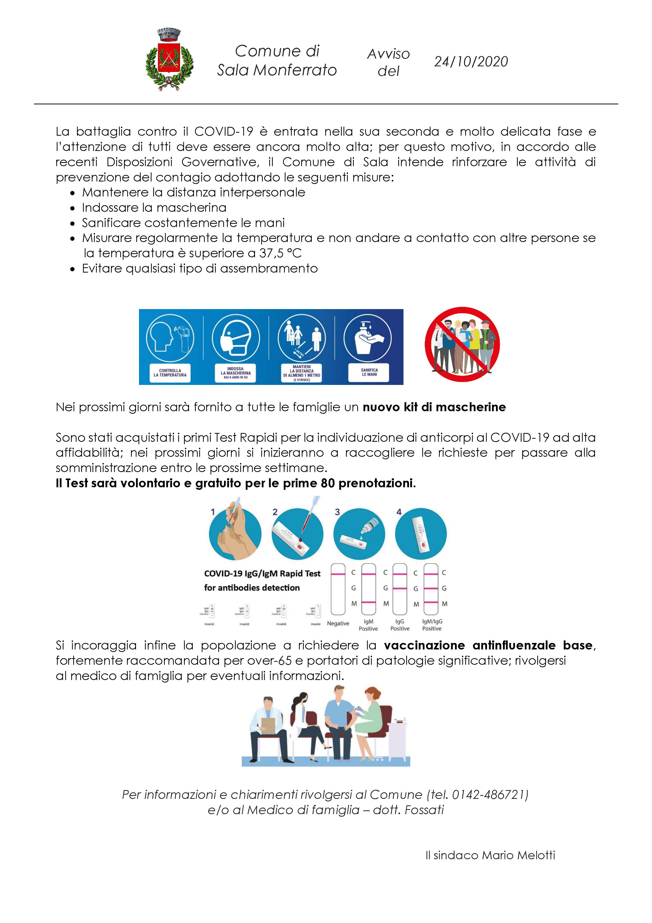 Nuova informativa covid-19 per la popolazione